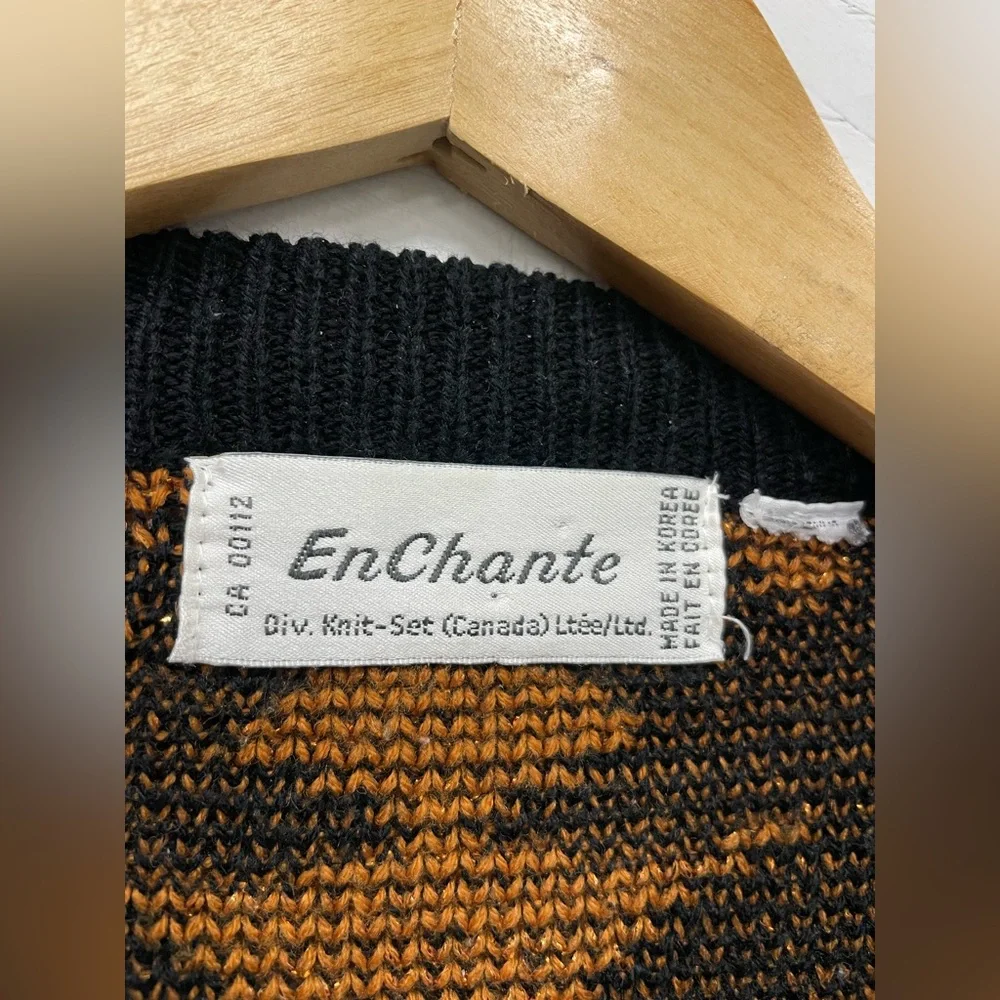 Vintage Enchante Knitted Crewneck Sweater with Some Shine, Fits M, Acrylic - Picture 5 of 8